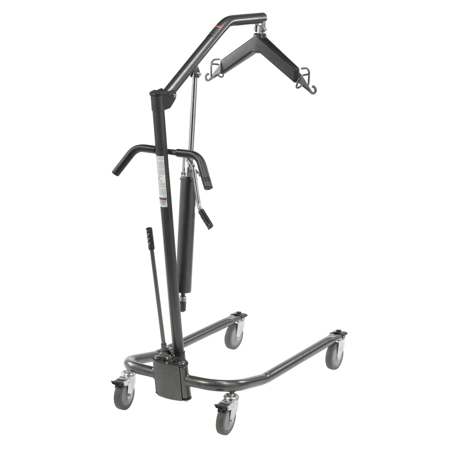 Hydraulic Patient Lift with Six Point Cradle, 5" Casters, Silver Vein - BeHope