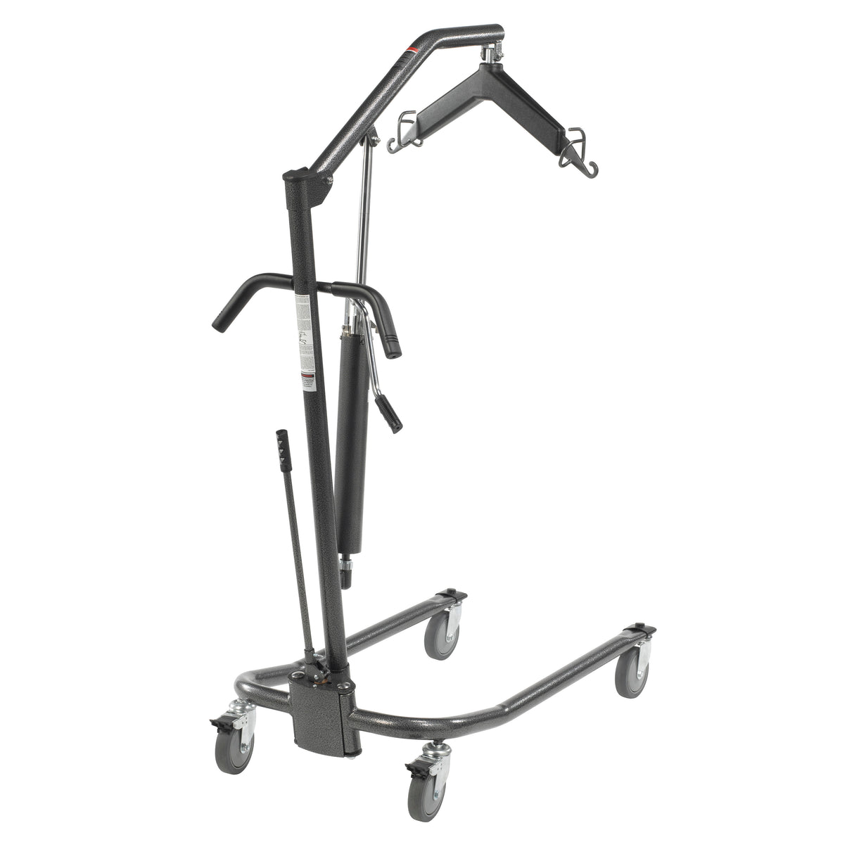 Hydraulic Patient Lift with Six Point Cradle, 5" Casters, Silver Vein - BeHope