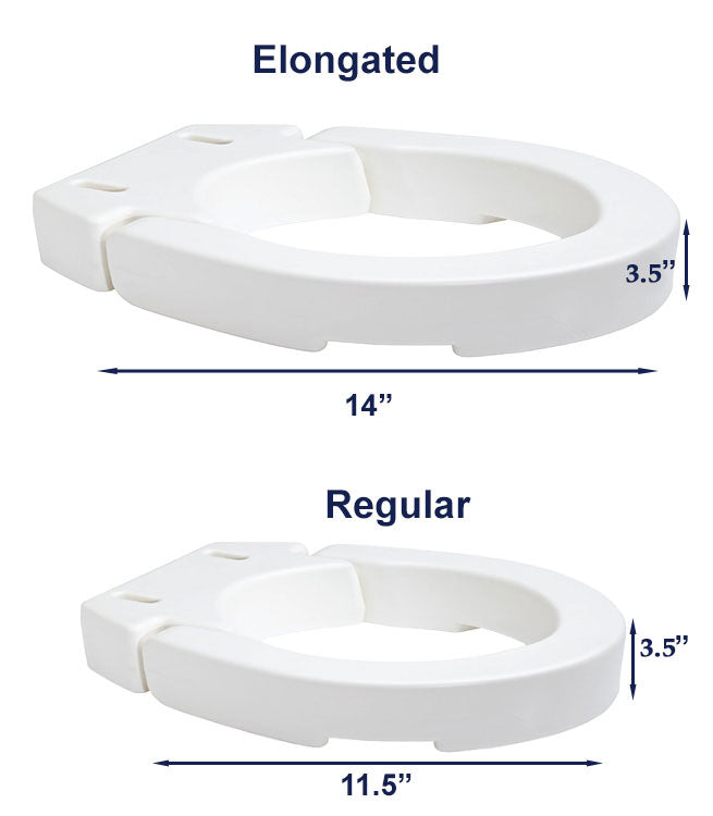 3.5" Hinged Raised Toilet Seat