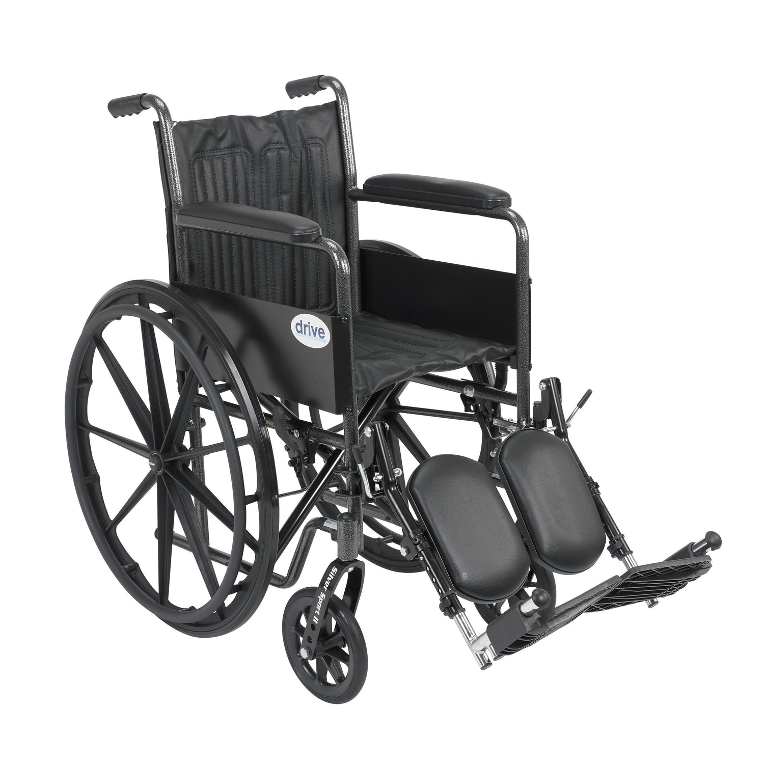 Silver Sport 2 Wheelchair, Non Removable Fixed Arms, Elevating Leg Rests, 18" Seat - BeHope