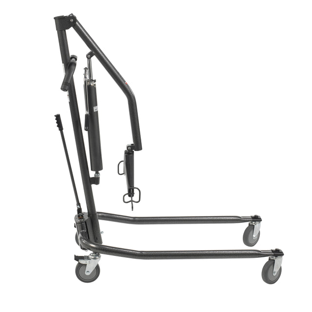 Hydraulic Patient Lift With Six Point Cradle, 5" Casters, Silver Vein - BeHope
