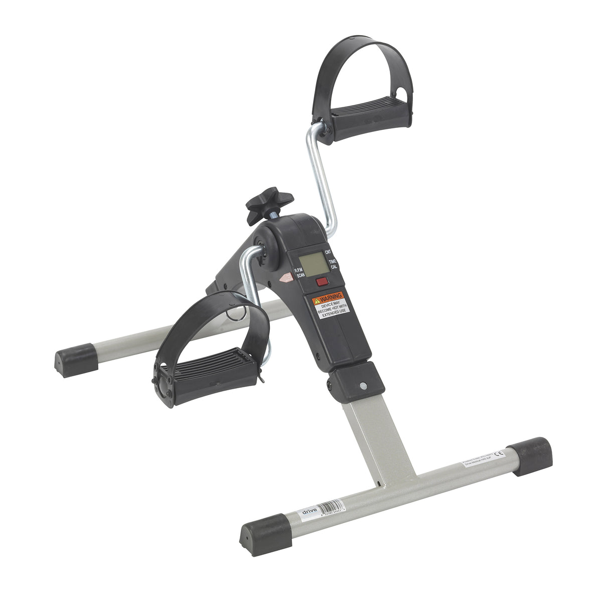 Folding Exercise Peddler with Electronic Display, Black - BeHope
