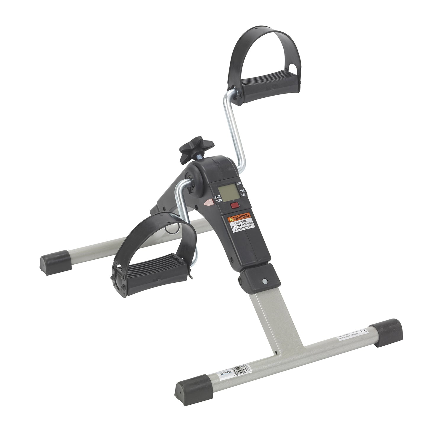 Folding Exercise Peddler with Electronic Display, Black - BeHope