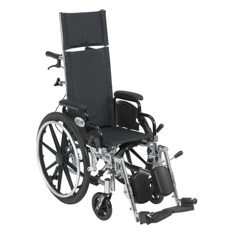 Viper Plus Light Weight Reclining Wheelchair with Elevating Leg rest and Flip Back Detachable Arms - BeHope