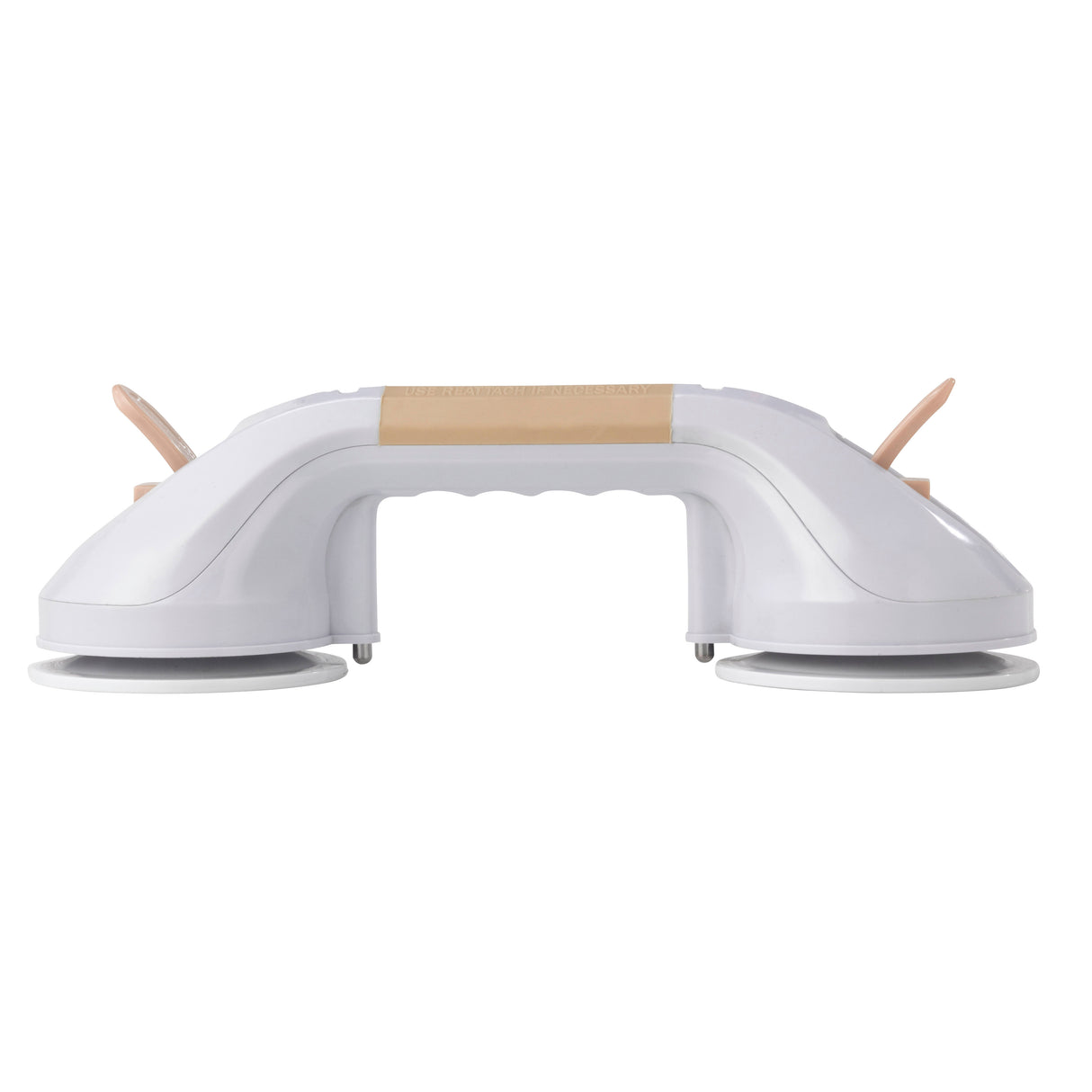Suction Cup Grab Bar, 12", White and Beige - BeHope