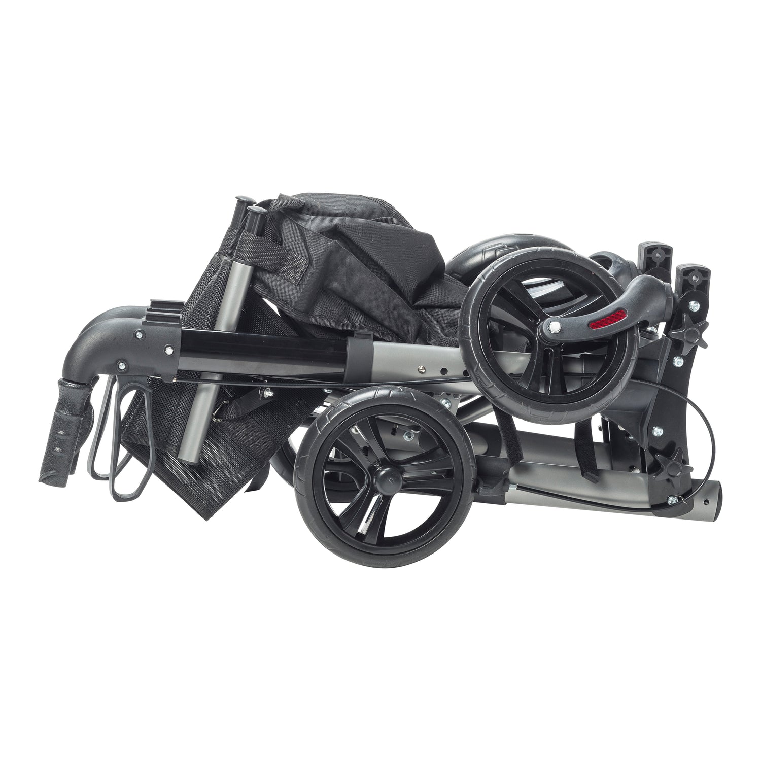 Compact Folding Rollator Rolling Walker, Grey/Black - BeHope