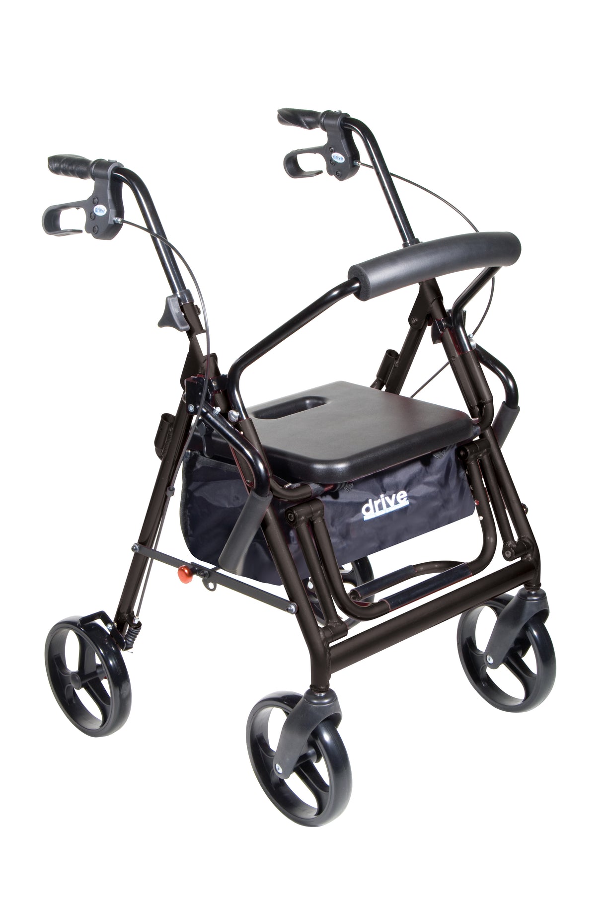 Duet Dual Function Transport Wheelchair Rollator Rolling Walker, Black - Behope - 795BK
