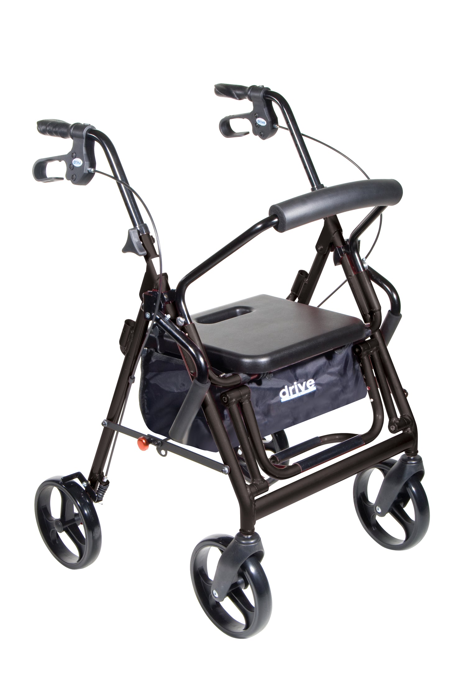 Duet Dual Function Transport Wheelchair Rollator Rolling Walker, Black - Behope - 795BK