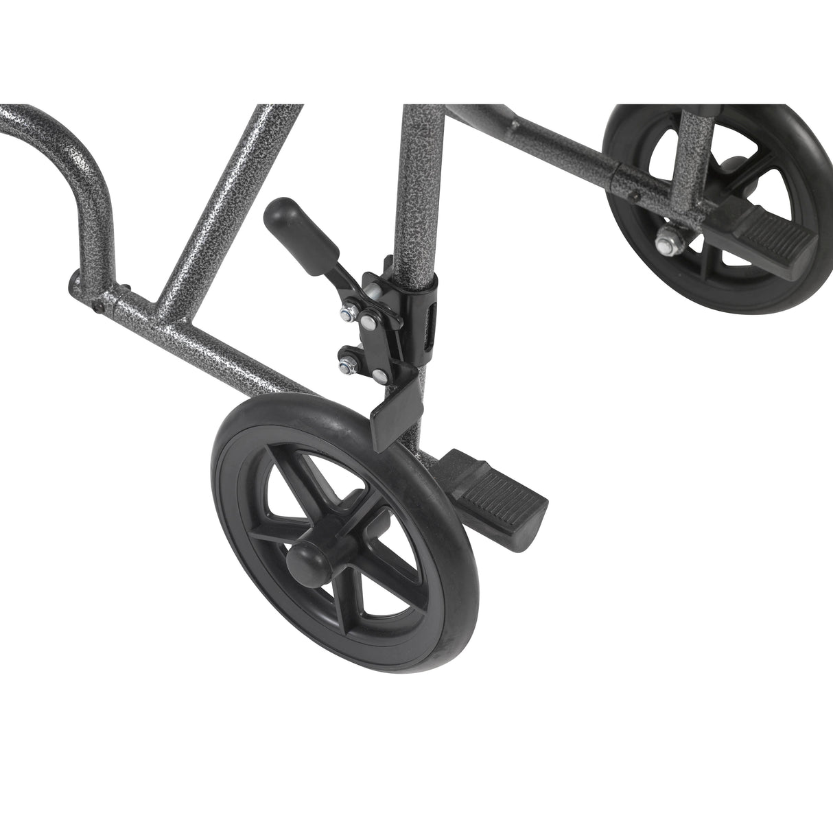 Lightweight Steel Transport Wheelchair, Fixed Full Arms, 19" Seat - BeHope