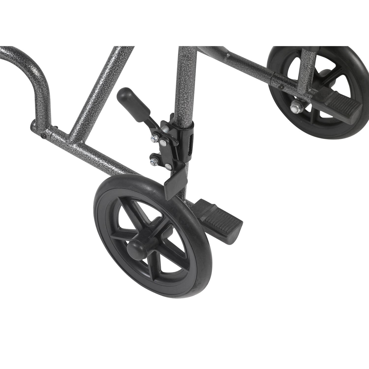 Lightweight Steel Transport Wheelchair, Fixed Full Arms, 19" Seat - BeHope