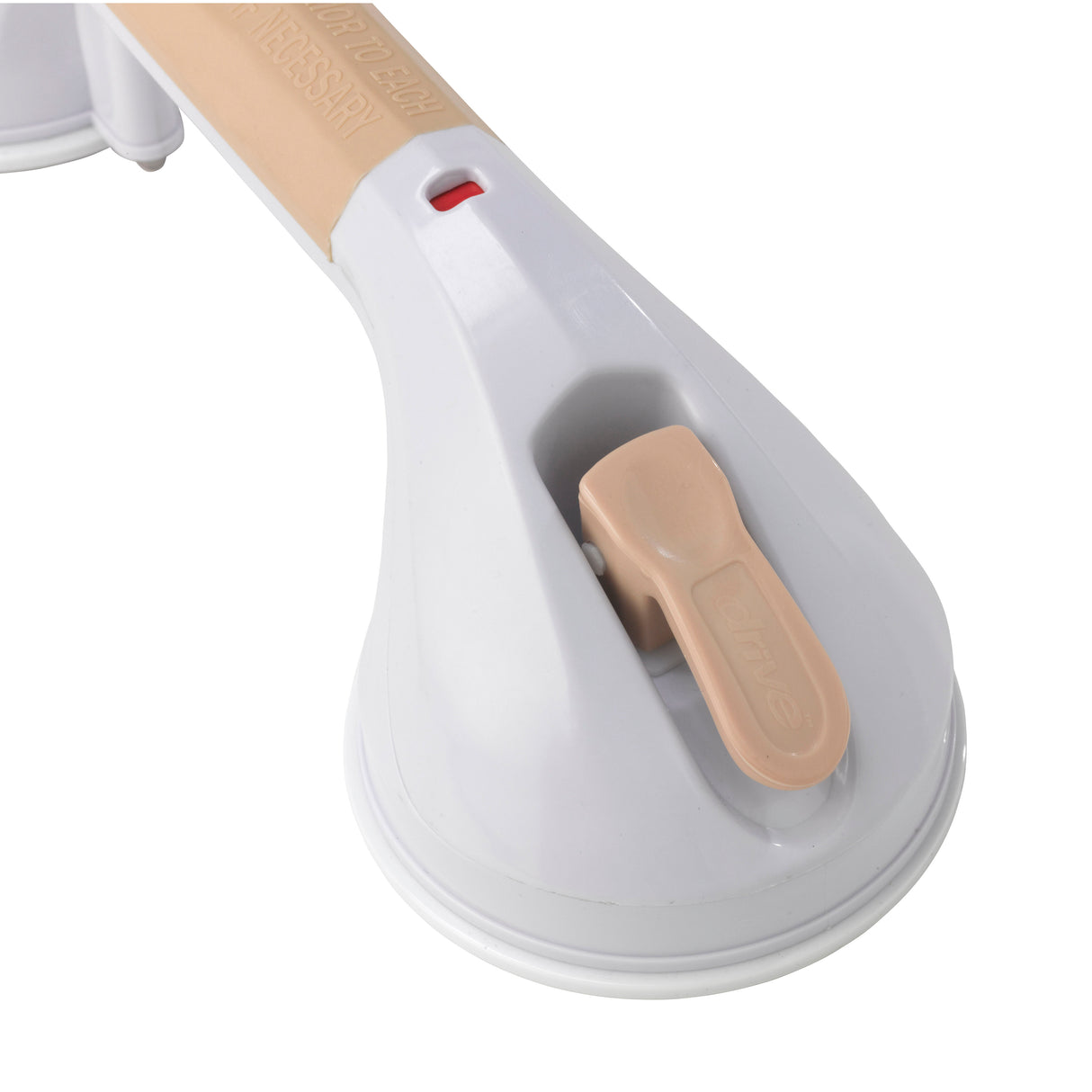 Suction Cup Grab Bar, 12", White and Beige - BeHope