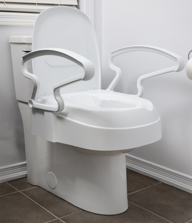 Siège de toilette surélevé avec accoudoirs 2″/4″/6″