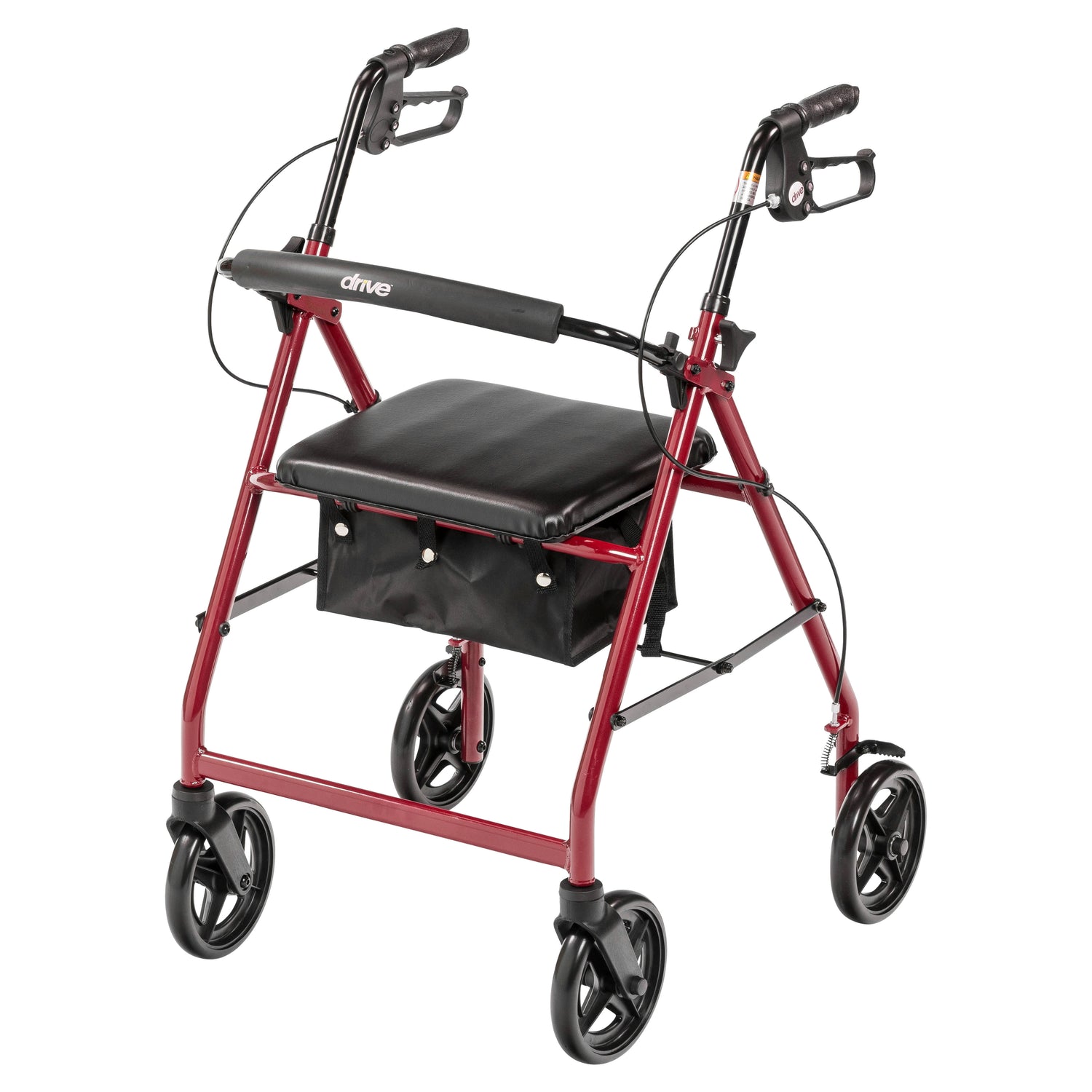 Aluminum Rollator Rolling Walker with Fold Up and Removable Back Support and Padded Seat - BeHope