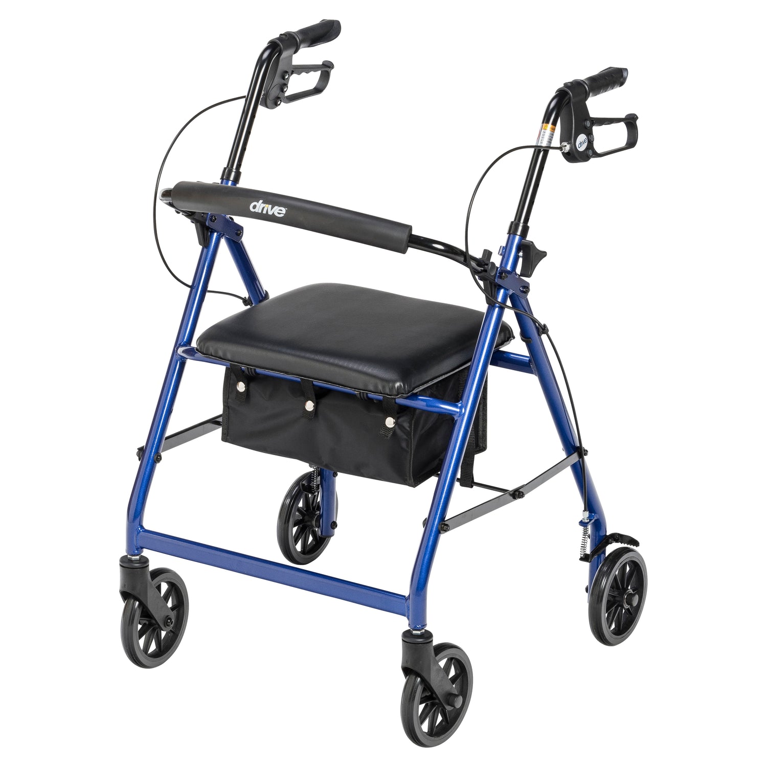 Rollator Rolling Walker with 6" Wheels, Fold Up Removable Back Support and Padded Seat - BeHope