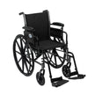 Cruiser III Light Weight Wheelchair with Flip Back Removable Arms, Adjustable Height Desk Arms, Swing away Footrests, 18" - BeHope