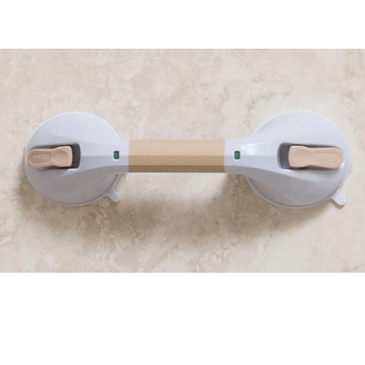 Suction Cup Grab Bar, 12", White and Beige - BeHope
