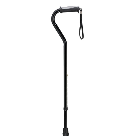 Adjustable Height Offset Handle Cane with Gel Hand Grip, Black - BeHope