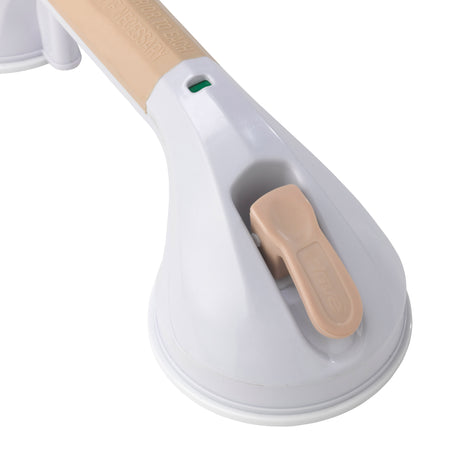 Suction Cup Grab Bar, 12", White and Beige - BeHope