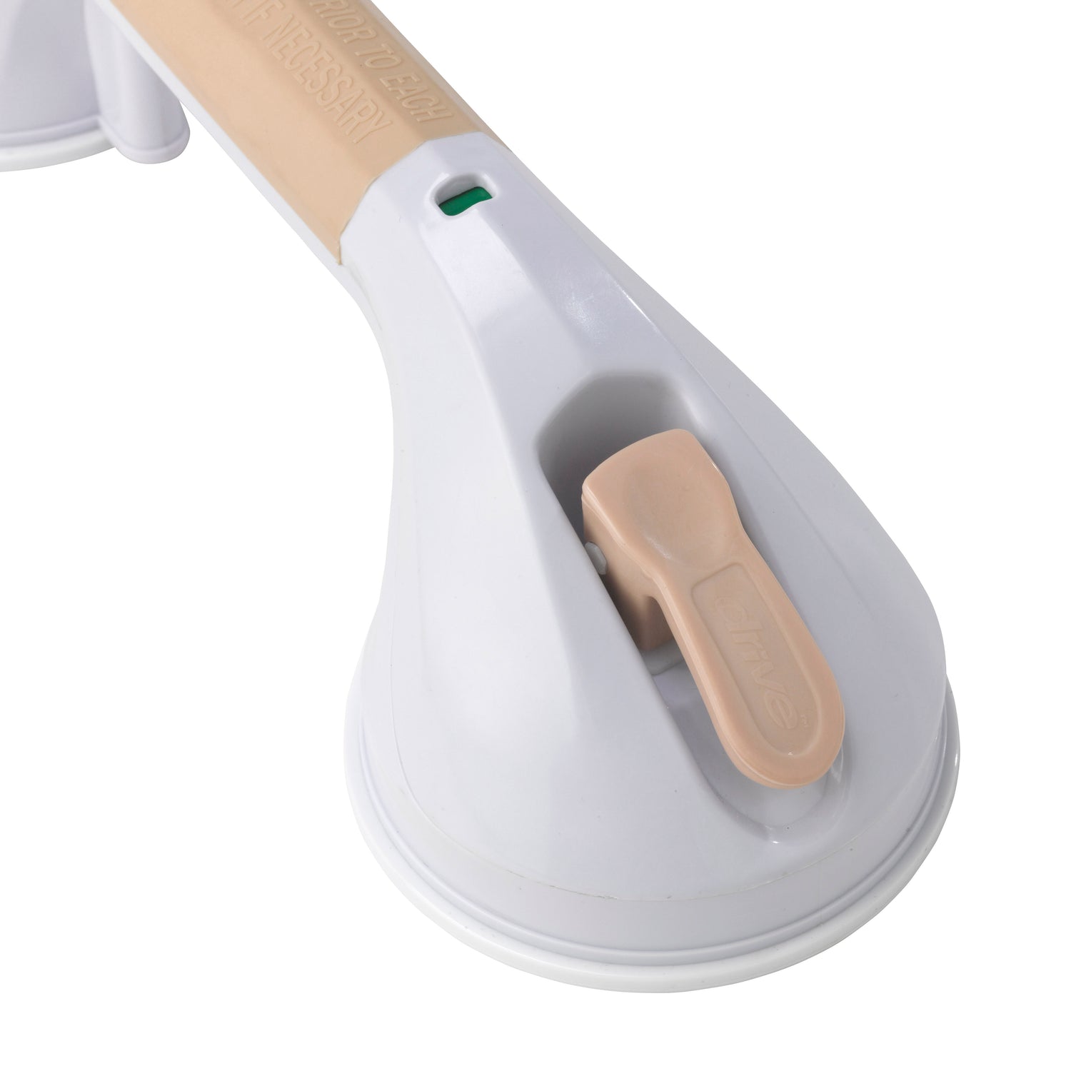 Suction Cup Grab Bar, 12", White and Beige - BeHope
