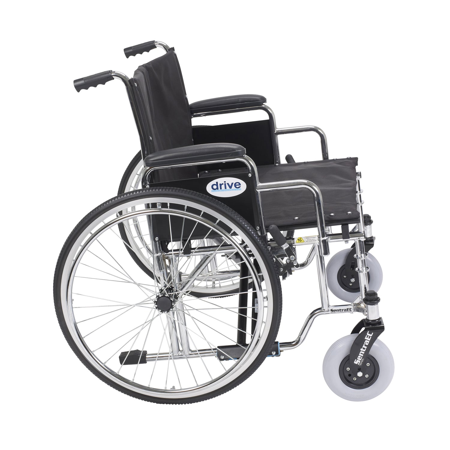 Sentra EC Heavy Duty Extra Wide Wheelchair, Detachable Desk Arms, 26" Seat - BeHope