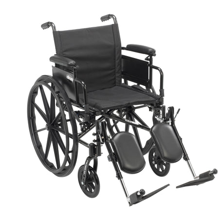 Cruiser X4 Lightweight Dual Axle Wheelchair with Adjustable Detachable Arms, Desk Arms, Elevating Leg Rests, 16" Seat - BeHope