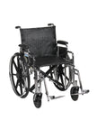 Sentra Extra Heavy Duty Wheelchair, Detachable Desk Arms, Swing away Footrests, 20" Seat - BeHope