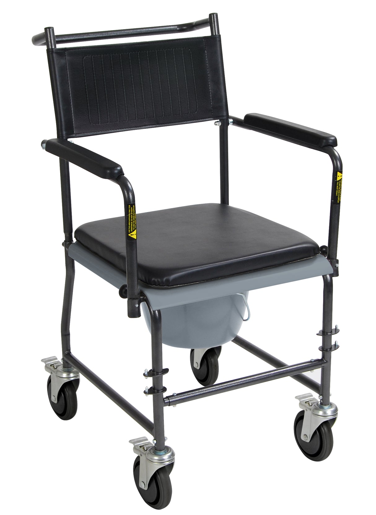 Upholstered Drop Arm Wheeled Commode - BeHope