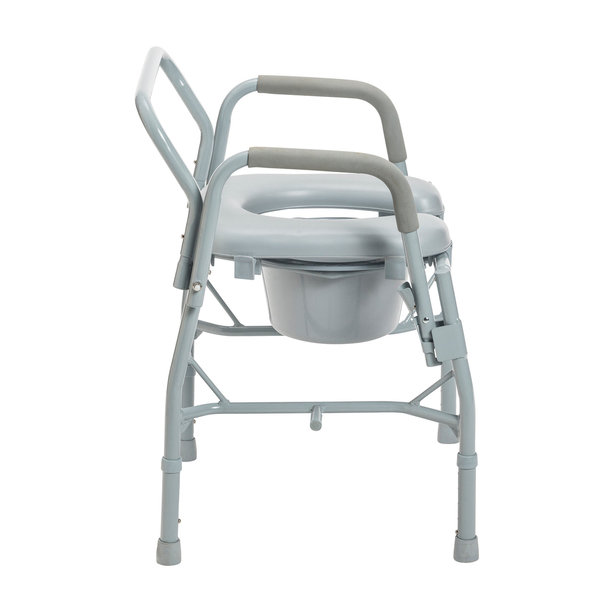 Steel Drop Arm Bedside Commode with Padded Seat and Arms - BeHope
