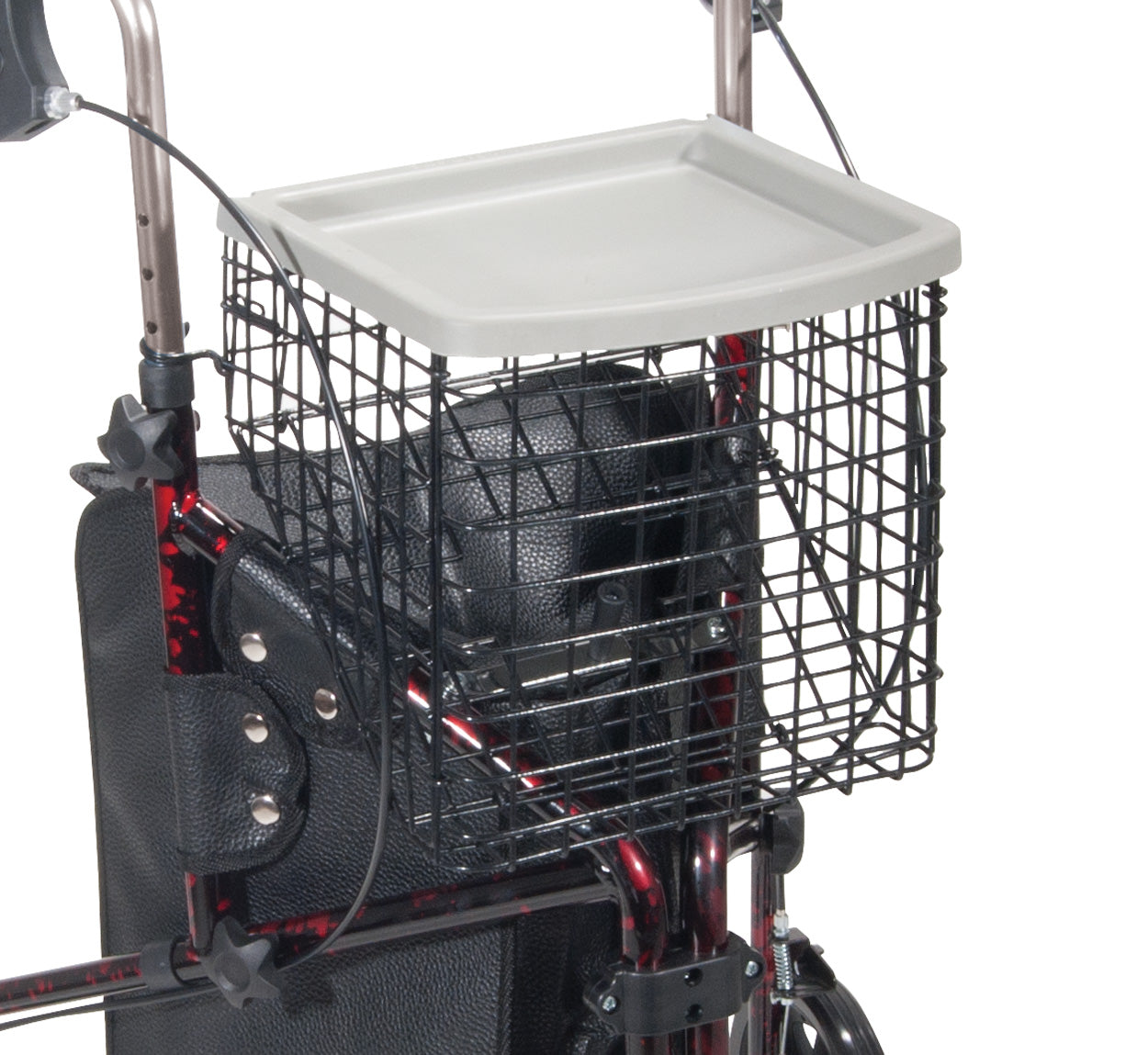 3 Wheel Rollator Rolling Walker with Basket Tray and Pouch - BeHope