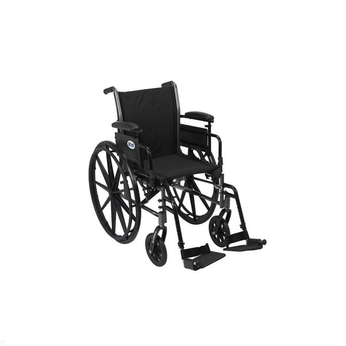 Cruiser Iii Light Weight Wheelchair With Flip Back Removable Arms, Adjustable Height Desk Arms, Swing Away Footrests, 20" - BeHope
