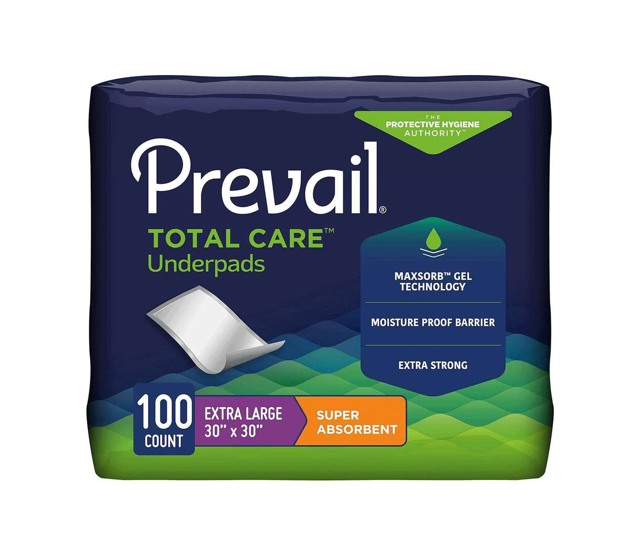 Prevail Super Absorbent Underpad 30"x30" Peach Case/100 Each