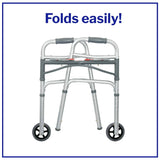 Folding Junior Walker, Two Button With 5" Wheels - BeHope