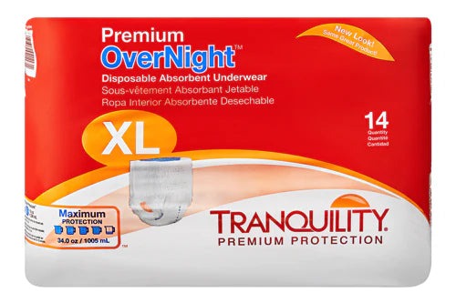 Tranquility Premium OverNight Disposable Absorbent Underwear, Maximum Absorbency