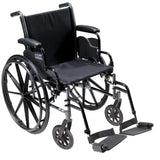 Cruiser Iii Light Weight Wheelchair With Flip Back Removable Arms, Adjustable Height Desk Arms, Swing Away Footrests, 20" - BeHope