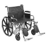 Sentra Extra Heavy Duty Wheelchair, Detachable Desk Arms, Swing Away Footrests, 20" Seat - BeHope