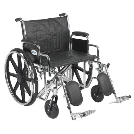 Sentra Ec Heavy Duty Wheelchair, Detachable Desk Arms, Elevating Leg Rests, 24"seat - BeHope