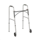 Folding Walker, Two Button With 5" Wheels - BeHope