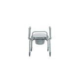 Steel Drop-Arm Commode with Wheels and Padded Armrests - BeHope