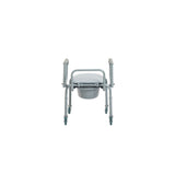 Steel Drop-Arm Commode with Wheels and Padded Armrests - BeHope