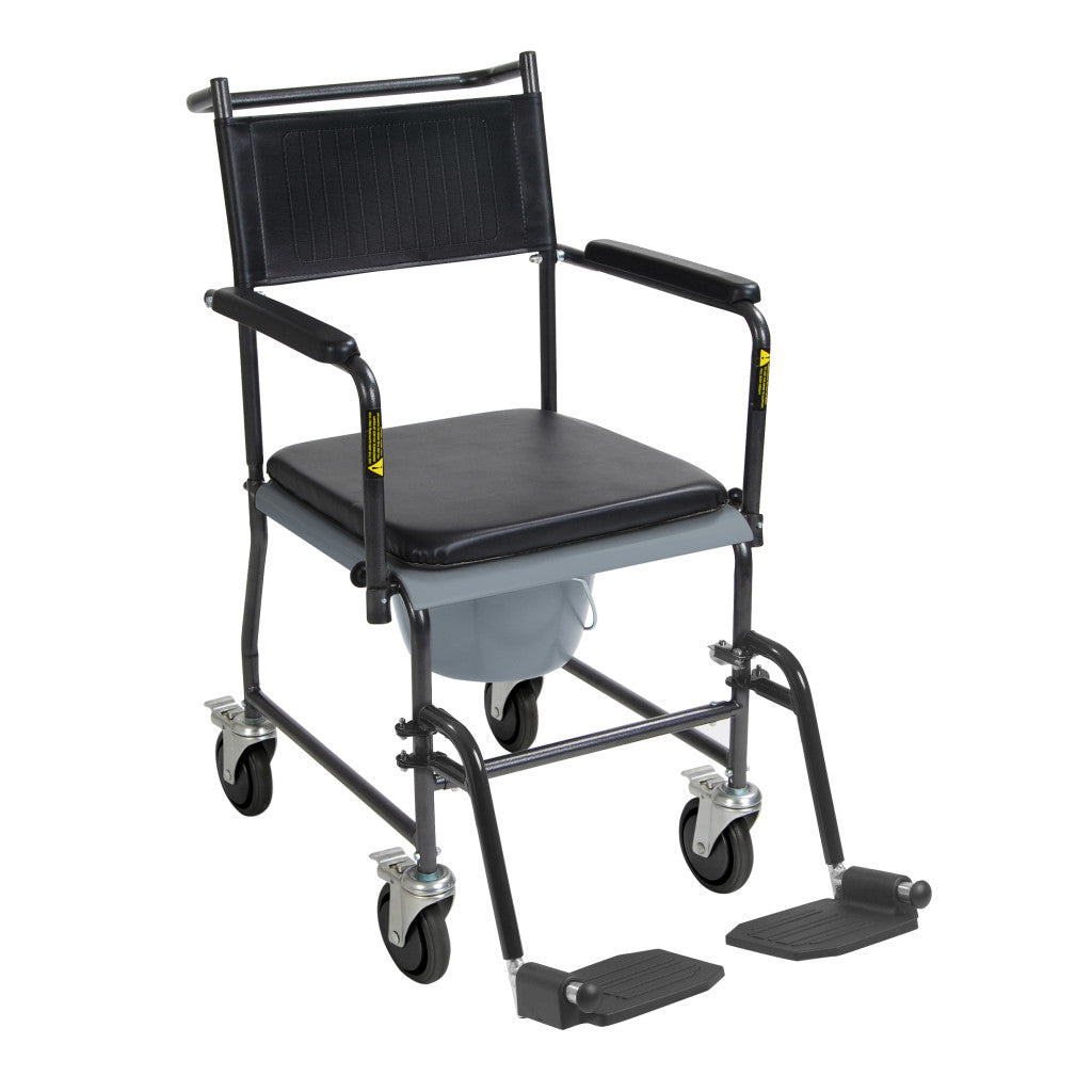 Upholstered Drop Arm Wheeled Commode – BeHope