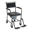 Upholstered Drop Arm Wheeled Commode - BeHope
