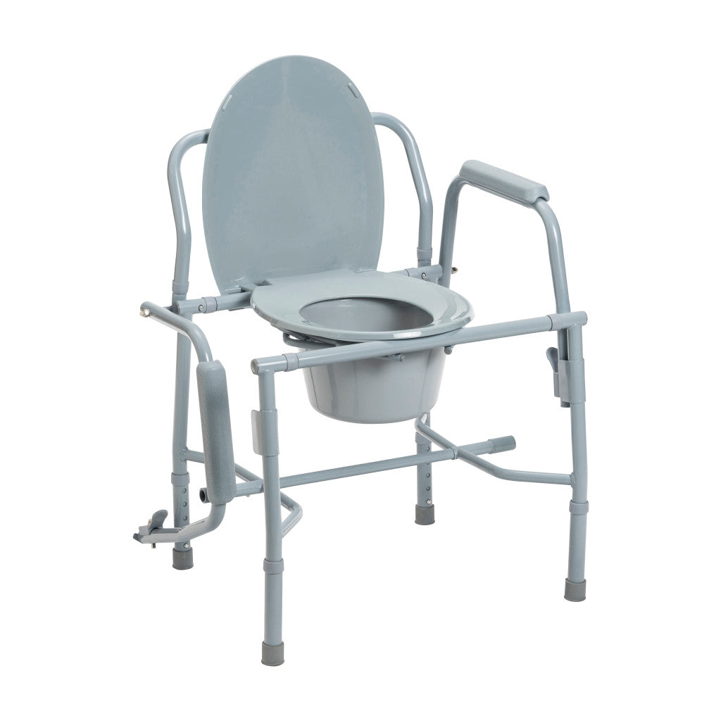 Deluxe Steel Drop Arm Commode - BeHope