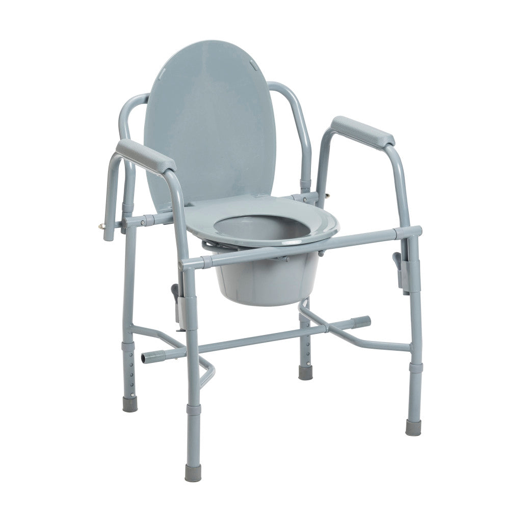 Deluxe Steel Drop Arm Commode - BeHope