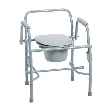 Deluxe Steel Drop Arm Commode - BeHope