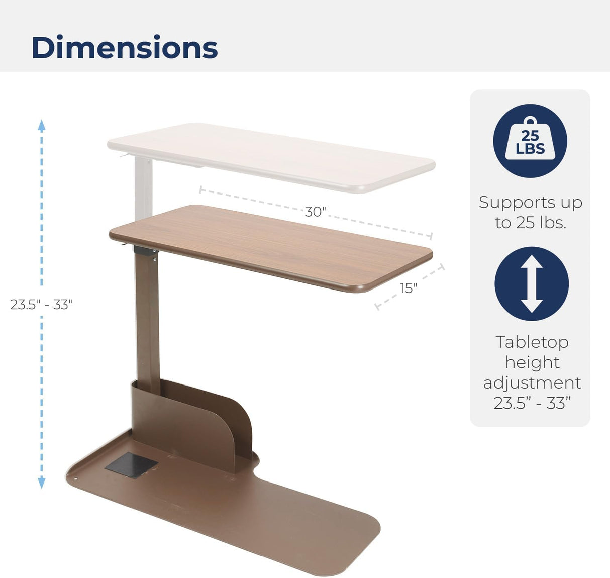 Chaise relevable avec siège et table de lit