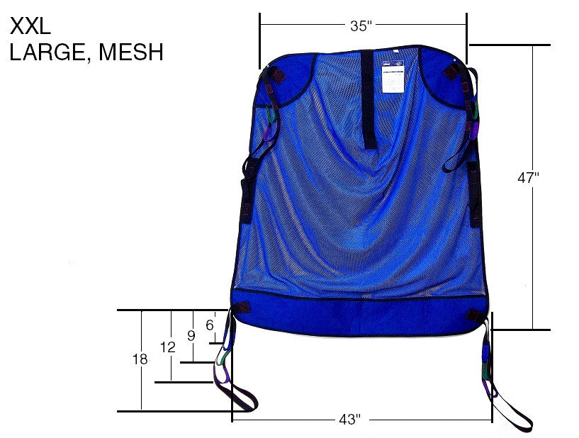 Full Body Patient Lift Sling, Mesh, Medium - BeHope