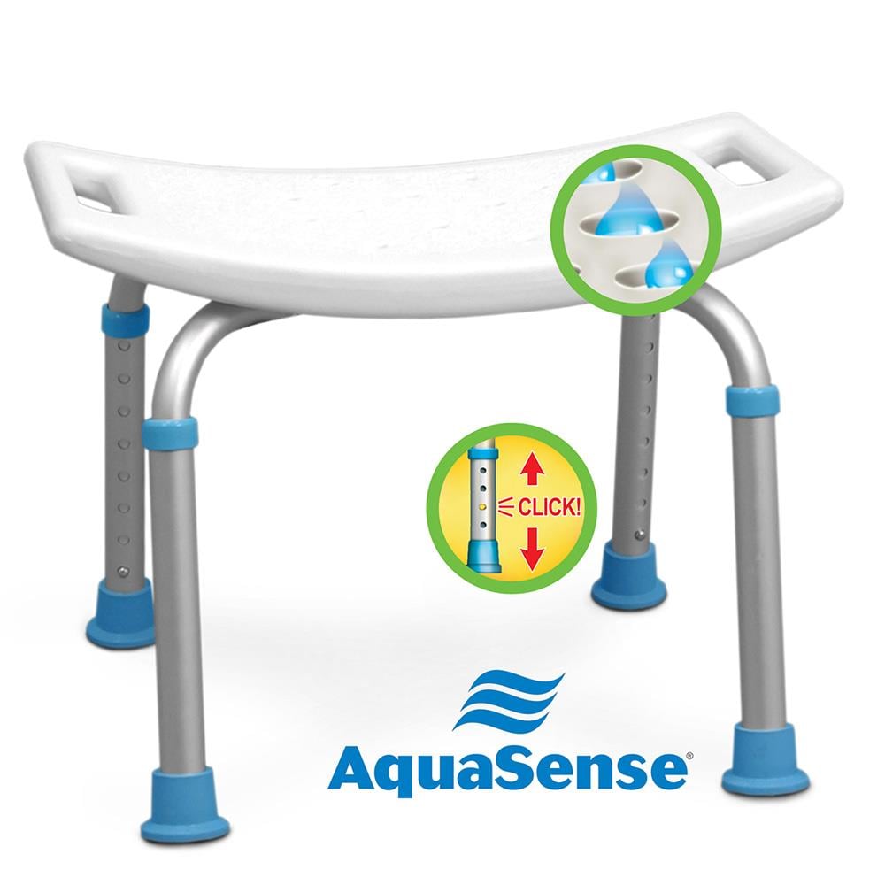 Adjustable Bath And Shower Chair With Non-slip Seat, White - BeHope