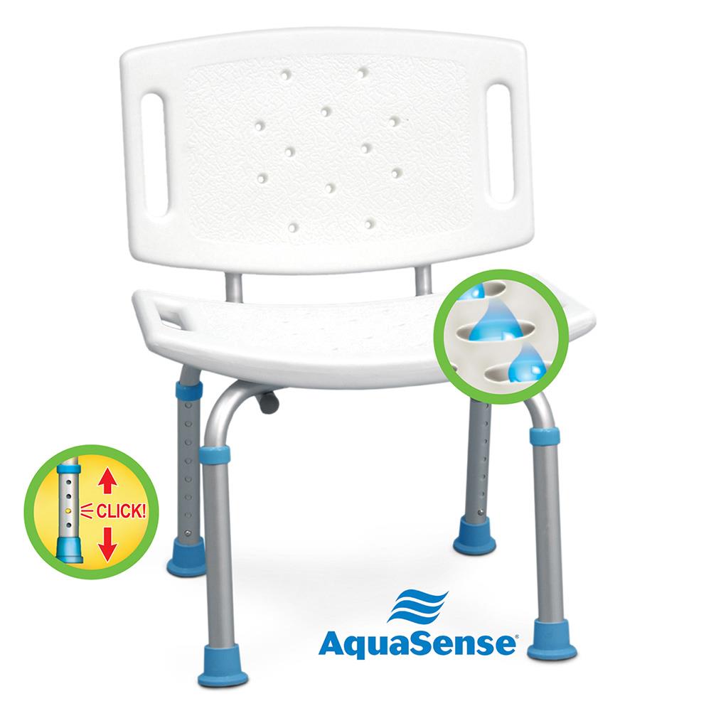 Adjustable Bath And Shower Chair With Non-slip Seat And Backrest, White - BeHope