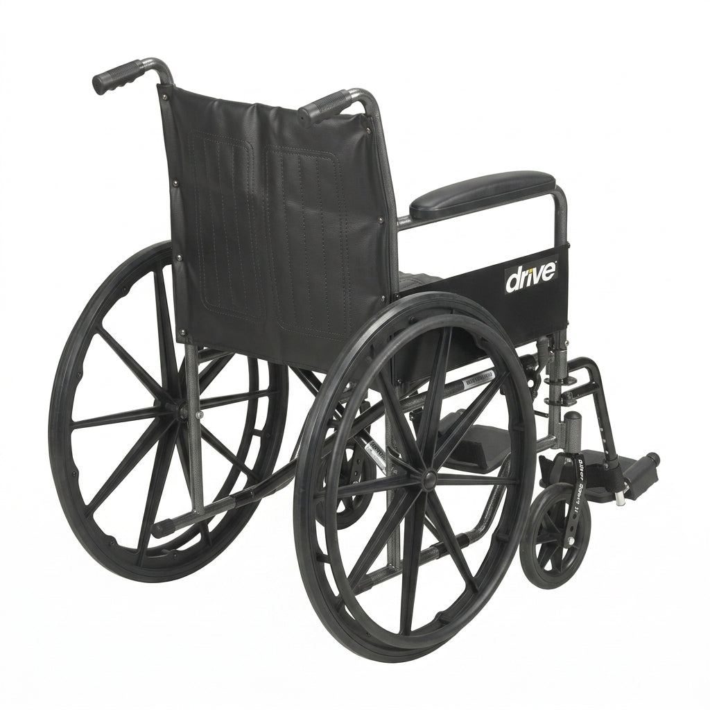 Silver Sport 2 Wheelchair, Detachable Full Arms, Swing Away Footrests, 20" Seat - BeHope