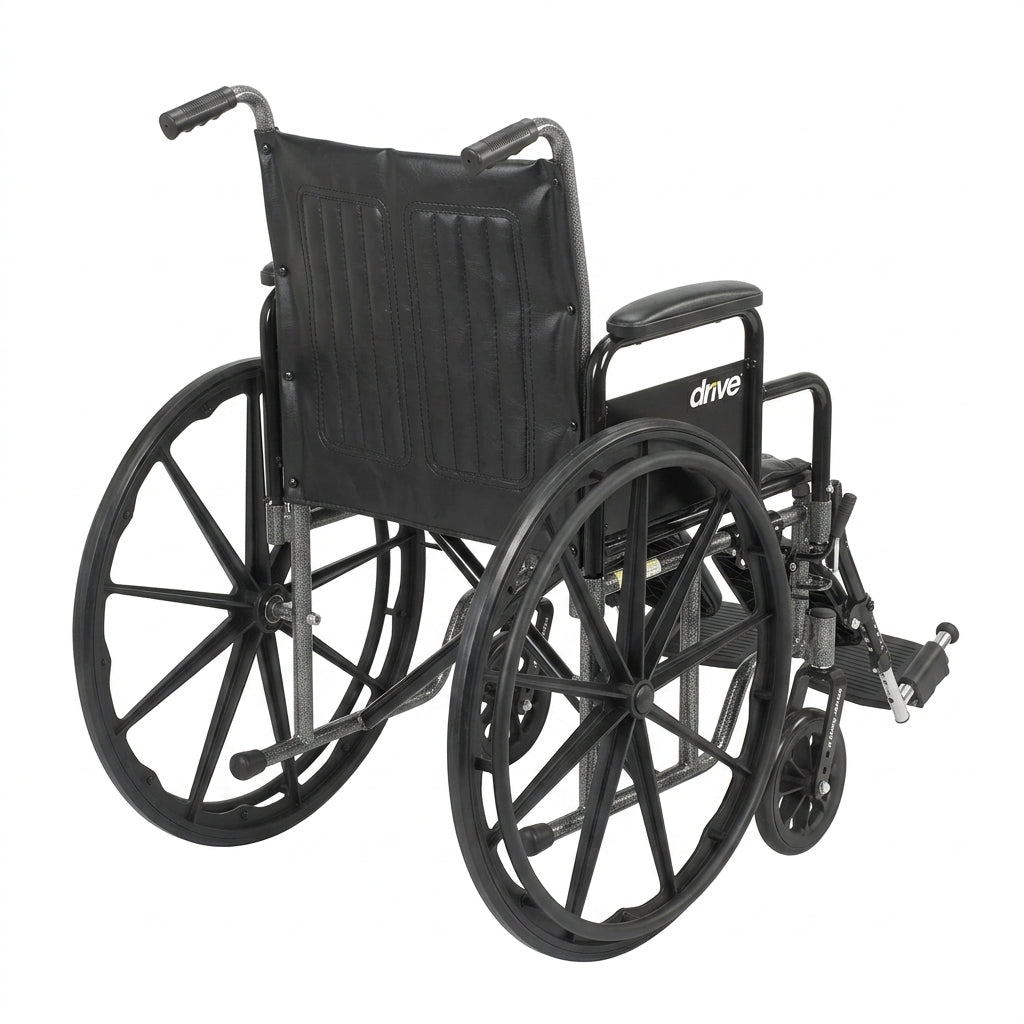 Silver Sport 2 Wheelchair, Detachable Desk Arms, Elevating Leg Rests, 18" Seat - BeHope